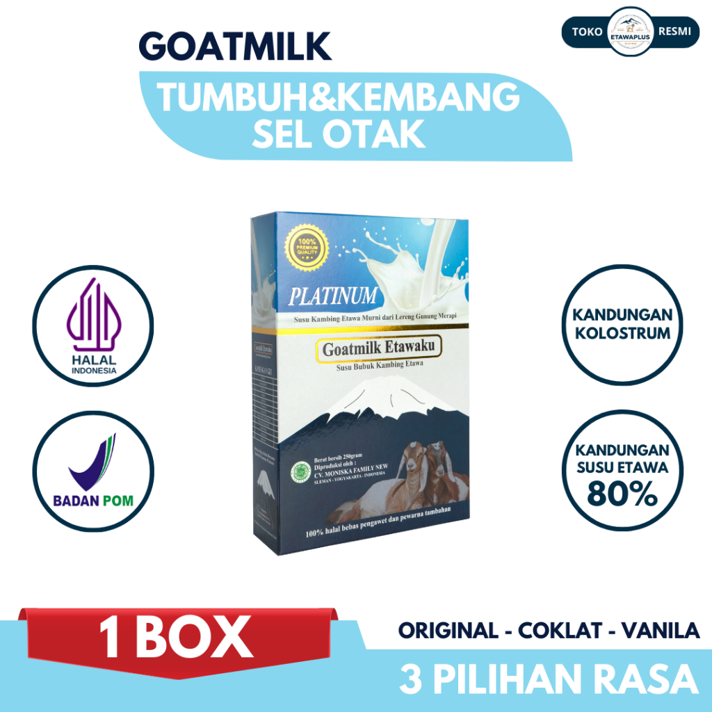

Goatmilk - Paket 1 Box - Susu Kambing Etawa 100% Asli Original Untuk Perkembangan Pertumbuhan Otak