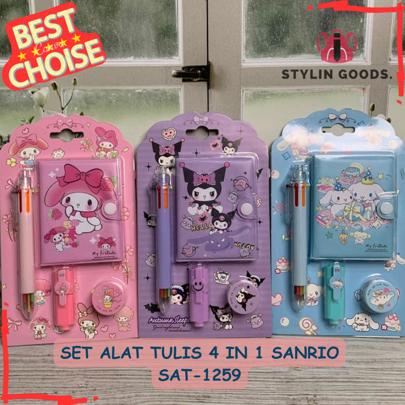 

SET ALAT TULIS 4 IN 1 SANRIO SAT-1259 PAKET ALAT TULIS TERMURAH KARAKTER SANRIO MELODY CINAMONROOL KUROMI / ATK 4 IN 1 TERBARU BISA COD