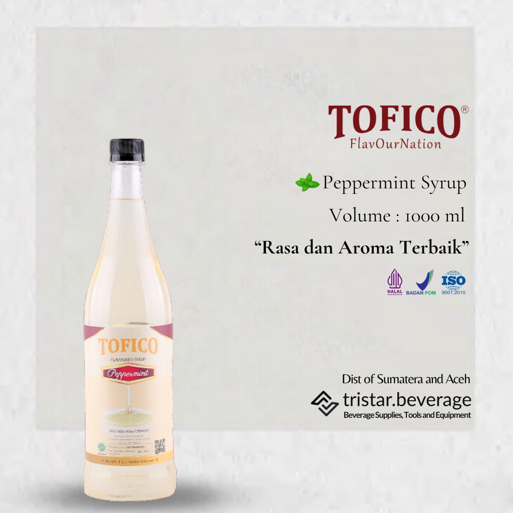 

Tofico Peppermint Syrup - Sirup Premium Rasa Peppermint 1000 ml