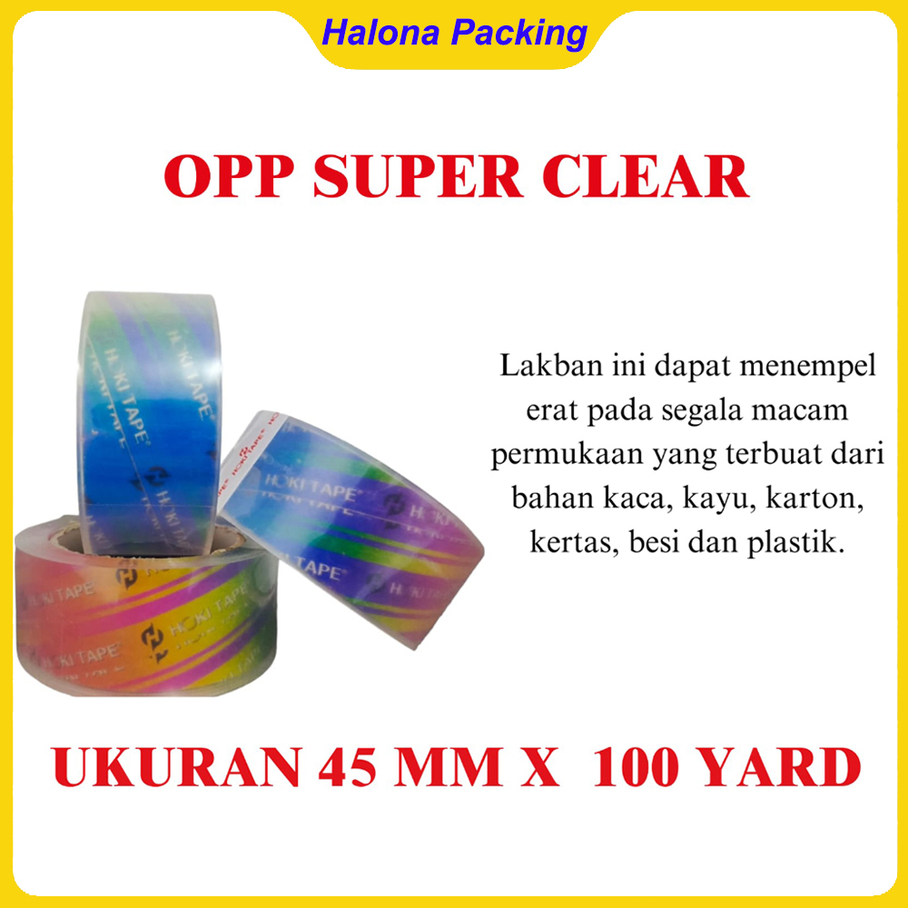 

LAKBAN Super Clear HOKI tape 45mmx100Yard Bening n Coklat