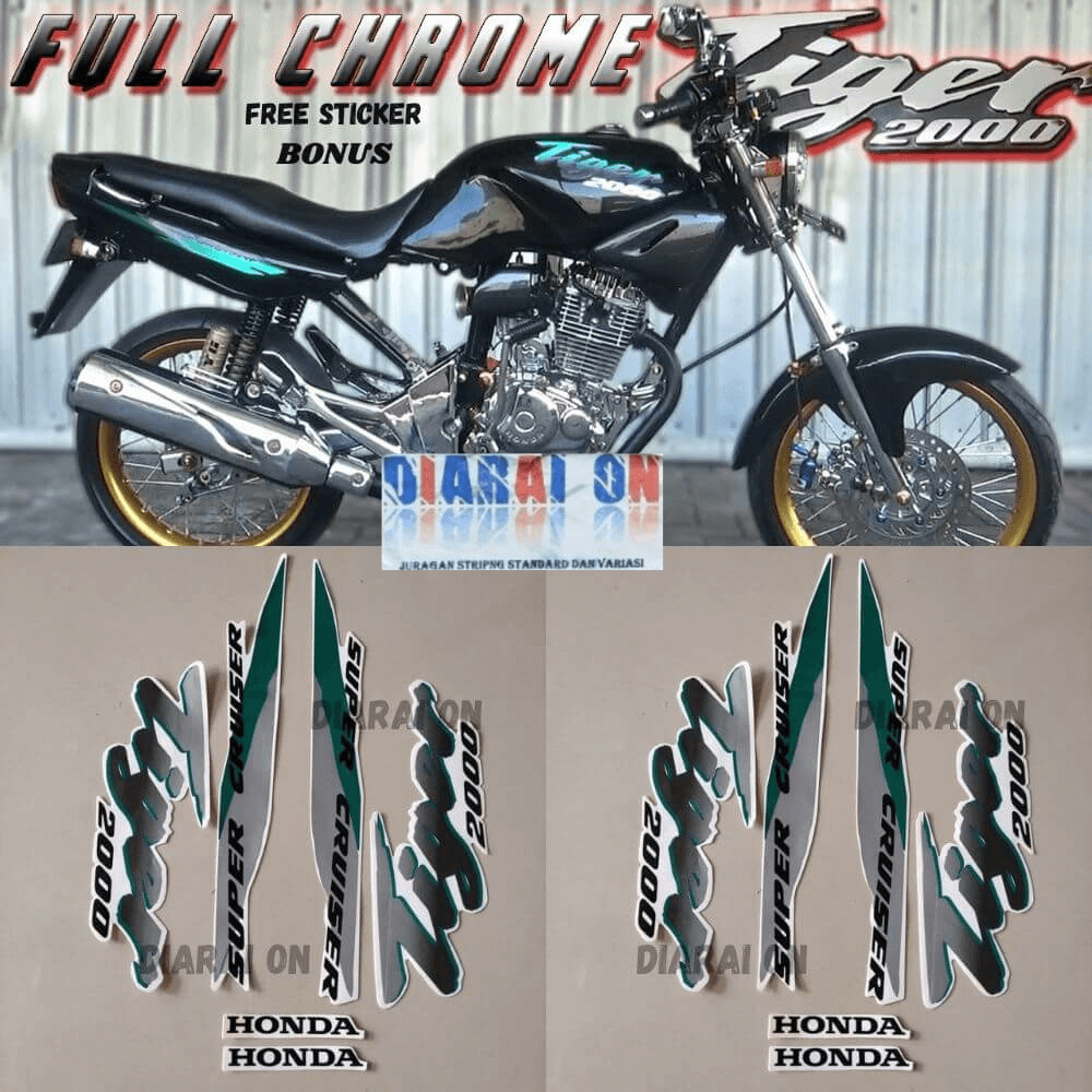 Striping Stiker Honda Tiger 2000 - Tiger Lama Lawas Tilam Tilas 1993 1994 2000 Murah 3