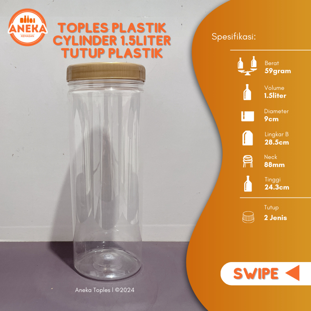 (PAKET ISI 20PCS ) TOPLES TABUNG 1500ML TOPLES UNIK 1500ML JAR 1500ML CYLINDER 1500ML TOPLES LEBARAN