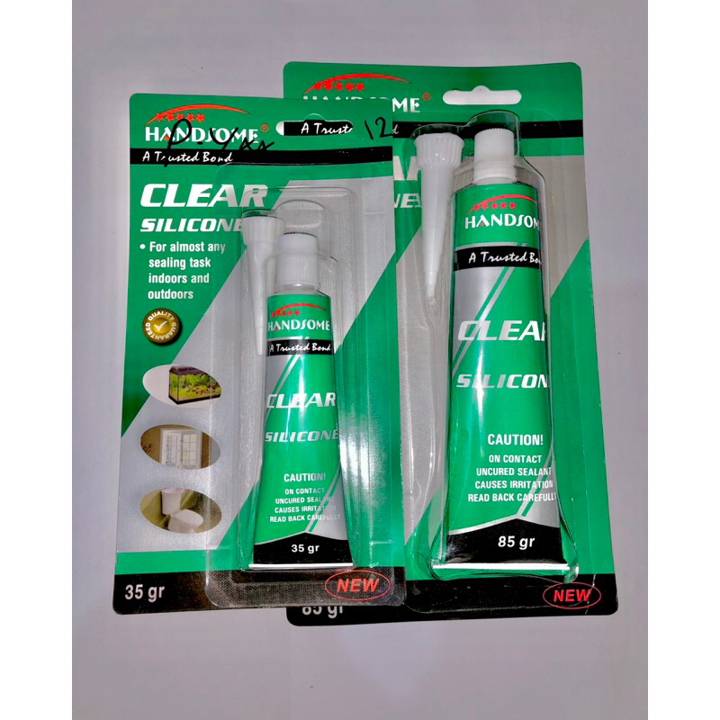 

Lem Clear Handsome Besar 85gr dan Lem Clear Handsome Kecil 35gr