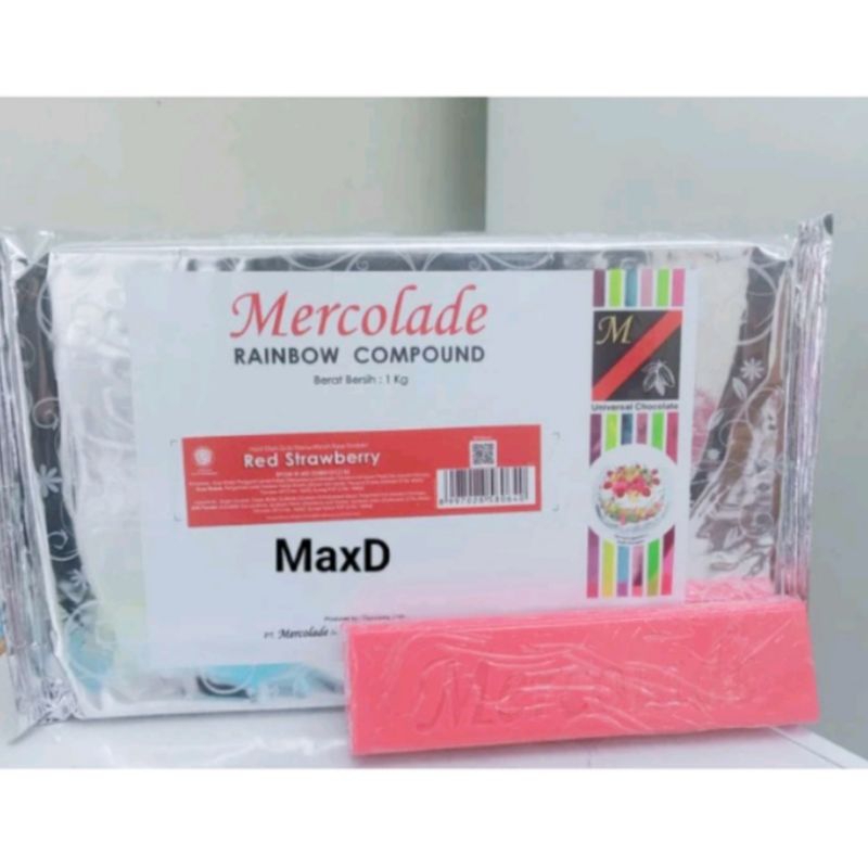 

Mercolade Cokelat Perbatang / Potongan Rainbow Compound Rasa Red Strawberry 1pcs