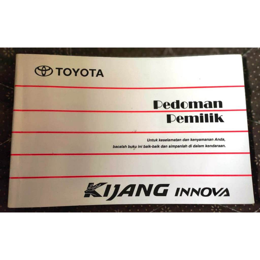 Manual Book Toyota Innova thn 2007 - 2011 ORIGINAL
