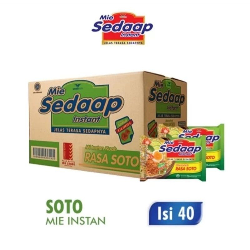 

Mie Sedaap Soto isi 40 Pcs / 1 Dus Mie Instant Sedap