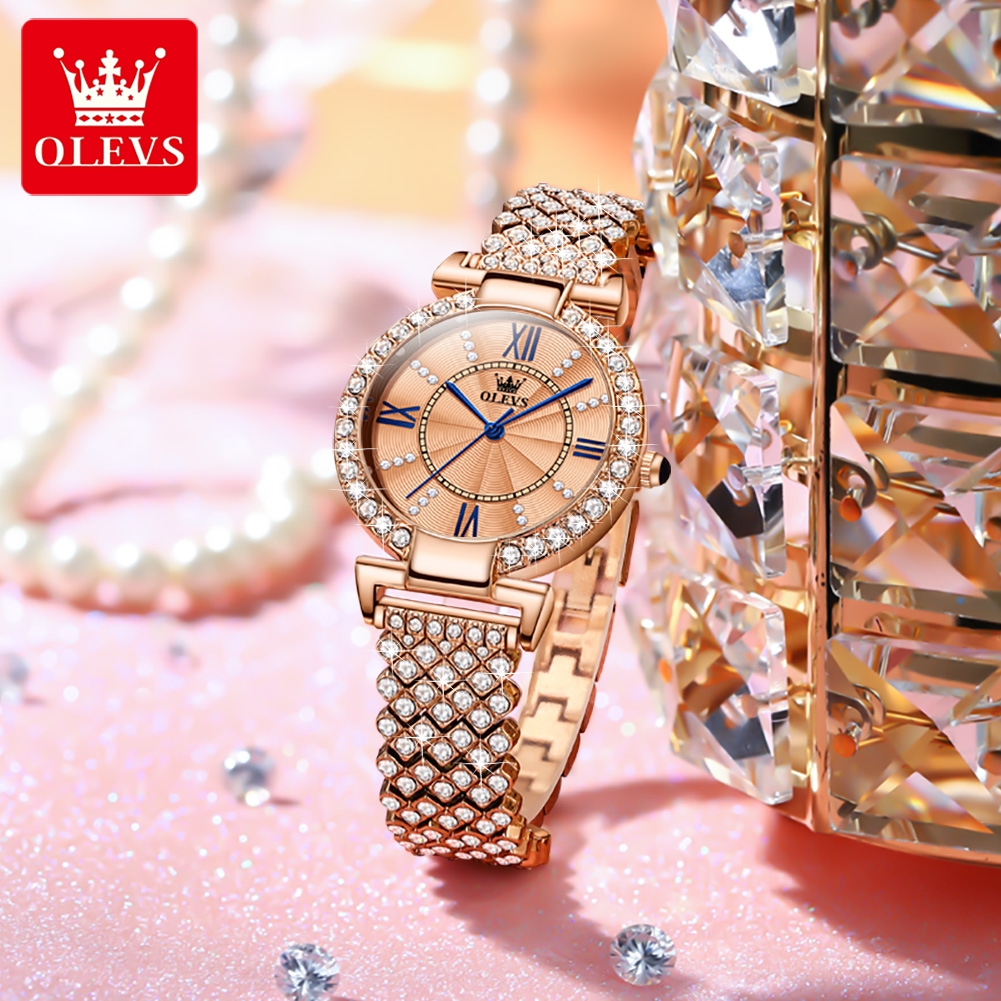 HOT DEALS OLEVS JAM TANGAN WANITA ANTI AIR ORIGINAL TAHAN KECIL BRANDED ELEGAN ANALOG ROSE GOLD