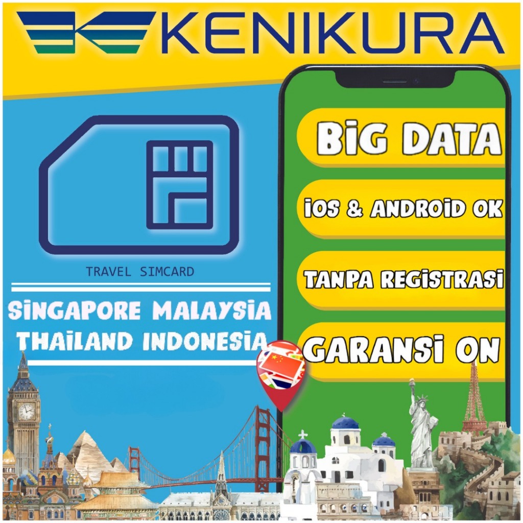 Sim Card Singapore Malaysia Indonesia Thailand Kuota Internet paket data Singapura Kenikura