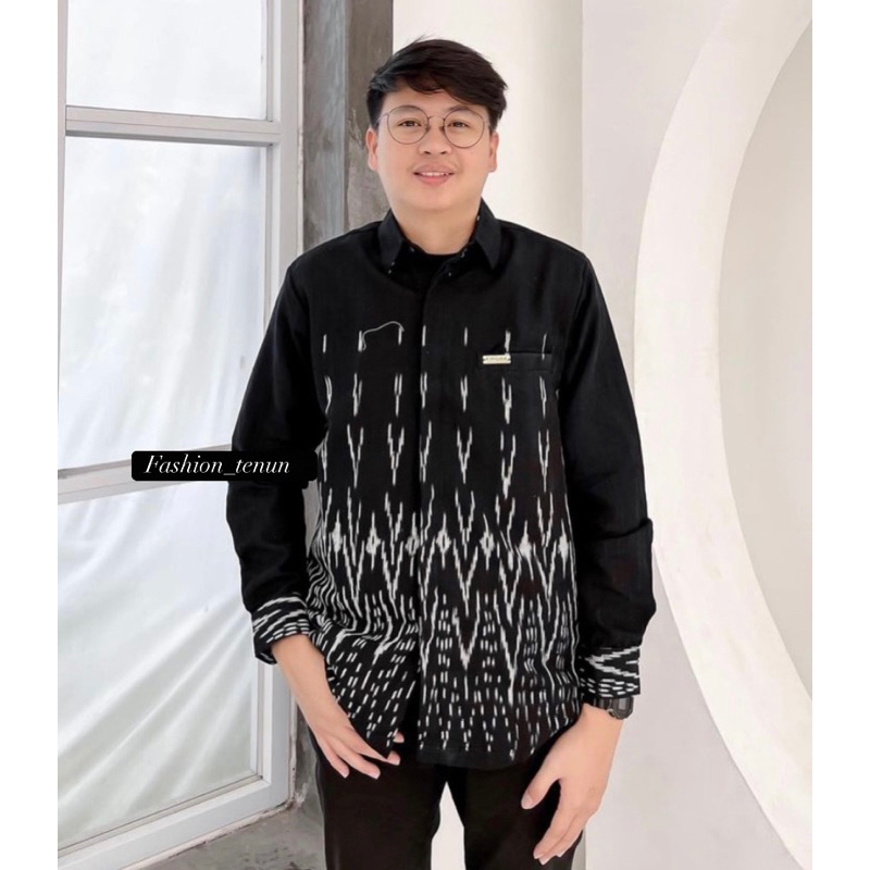 KEMEJA PRIA JEHA BLACK / KEMEJA PRIA / BAJU BATIK / KEMEJA TENUN / KEMEJA KANTOR / ATASAN PRIA / BAJ