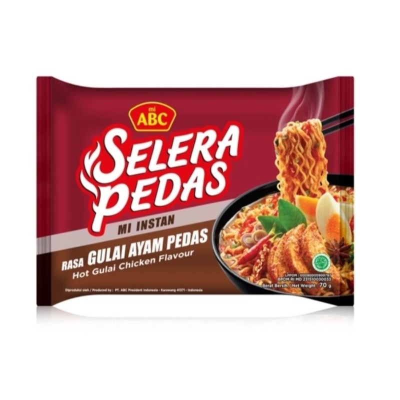 

ABC Mie Instan Selera Pedas Rasa Gulai Ayam Pedas 70 gram