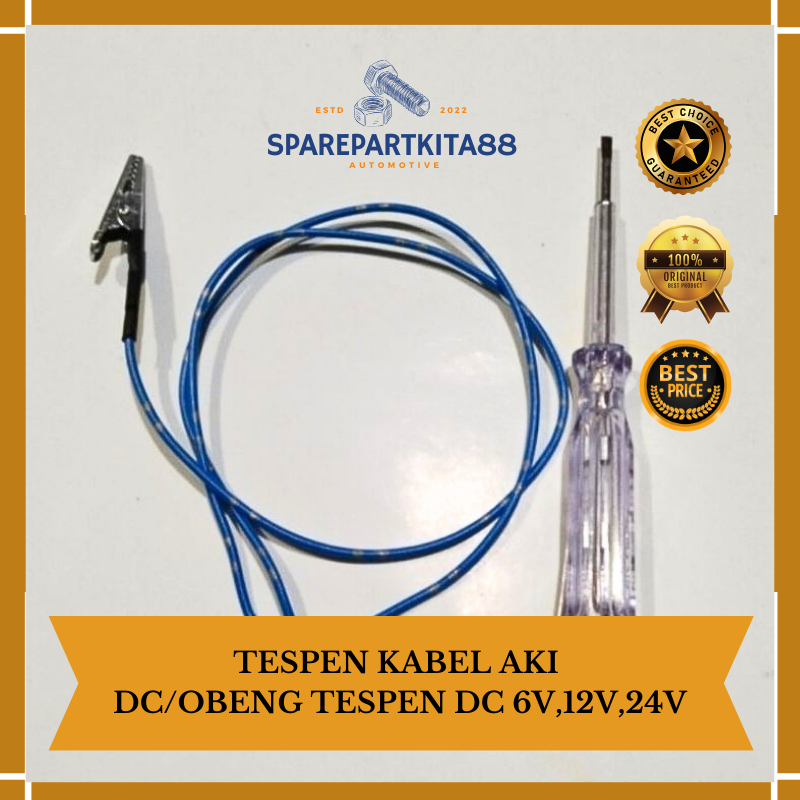 TESPEN KABEL AKI DC/OBENG TESPEN DC 6V,12V,24V