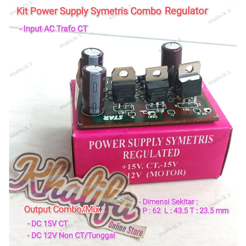 DIY Kit PSU Power Supply Suplay Suplly Suplai Symestris Cymetris Regulator Regulated Trafo vo Trapo 