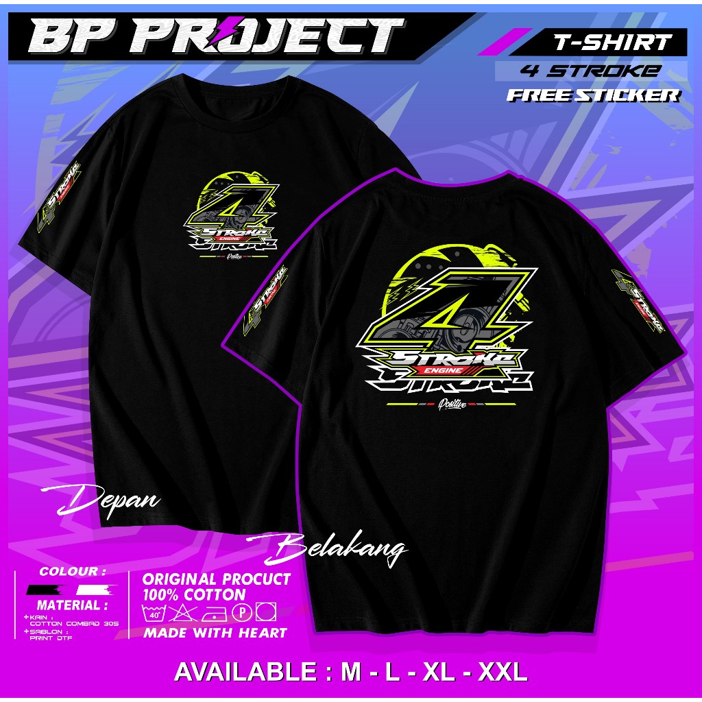 KAOS RACING 4 STROKE 4 TAK ENGINE - BAJU KAOS 4STROKE ENGINE DESAIN RACING TERBARU PRIA WANITA FREE 