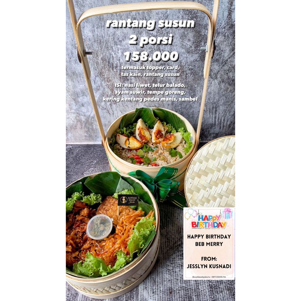 

Hampers Rantang Susun 2 porsi - READY SETIAP HARI / FREE TOPPER dan CARD