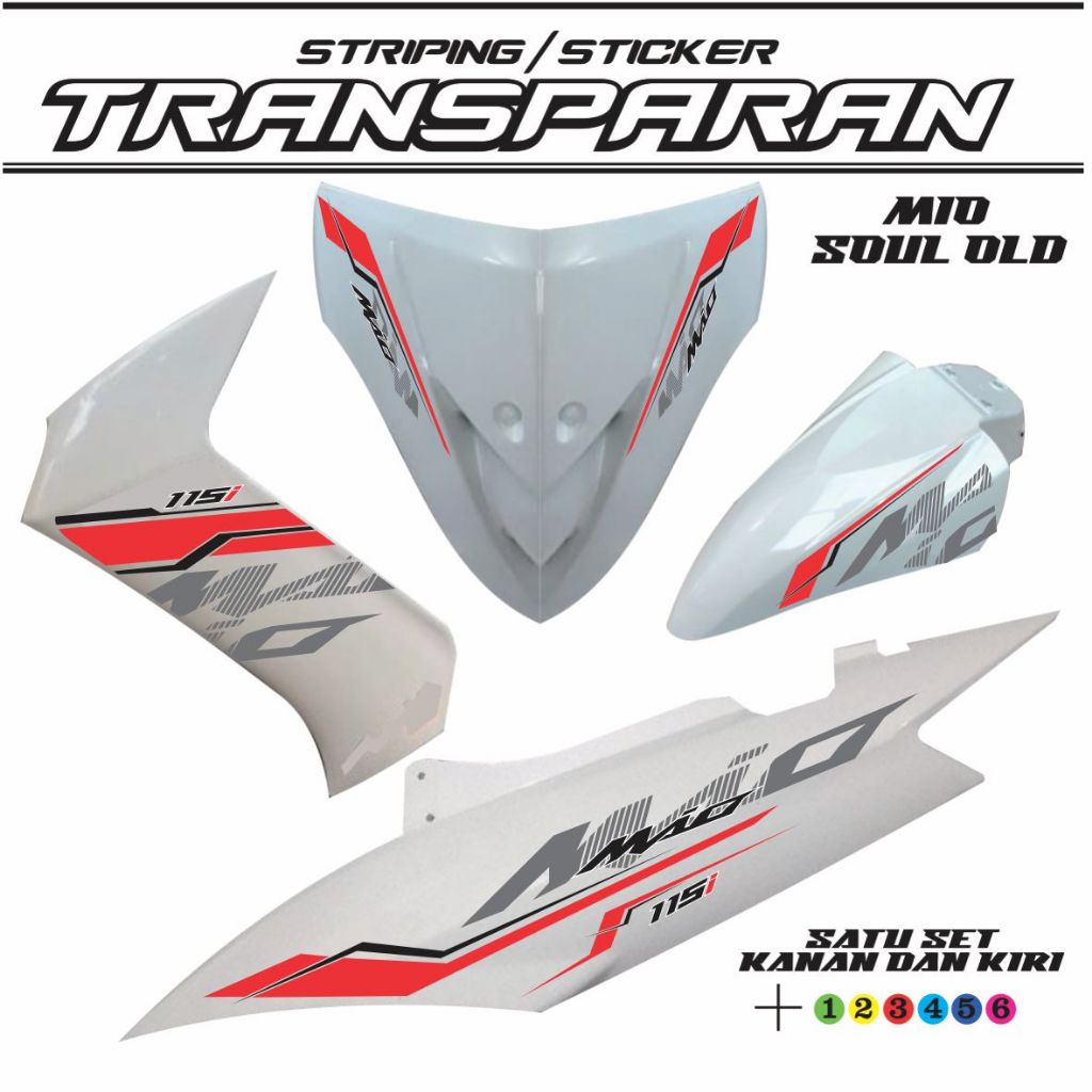 STRIPING MIO SOUL KARBU TRANSPARAN - Striping Motor MIO SOUL KARBU Bahan Transparan TERBARU