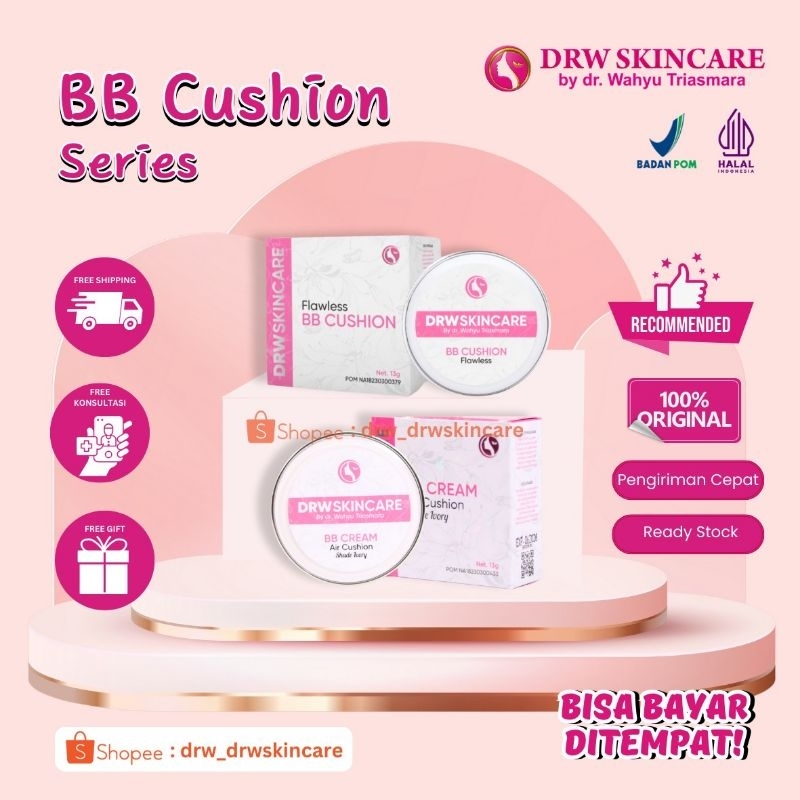 DRW Skincare BB Cushion Flawless Shade Ivory Whitening BB Cream Air Cushion SPF