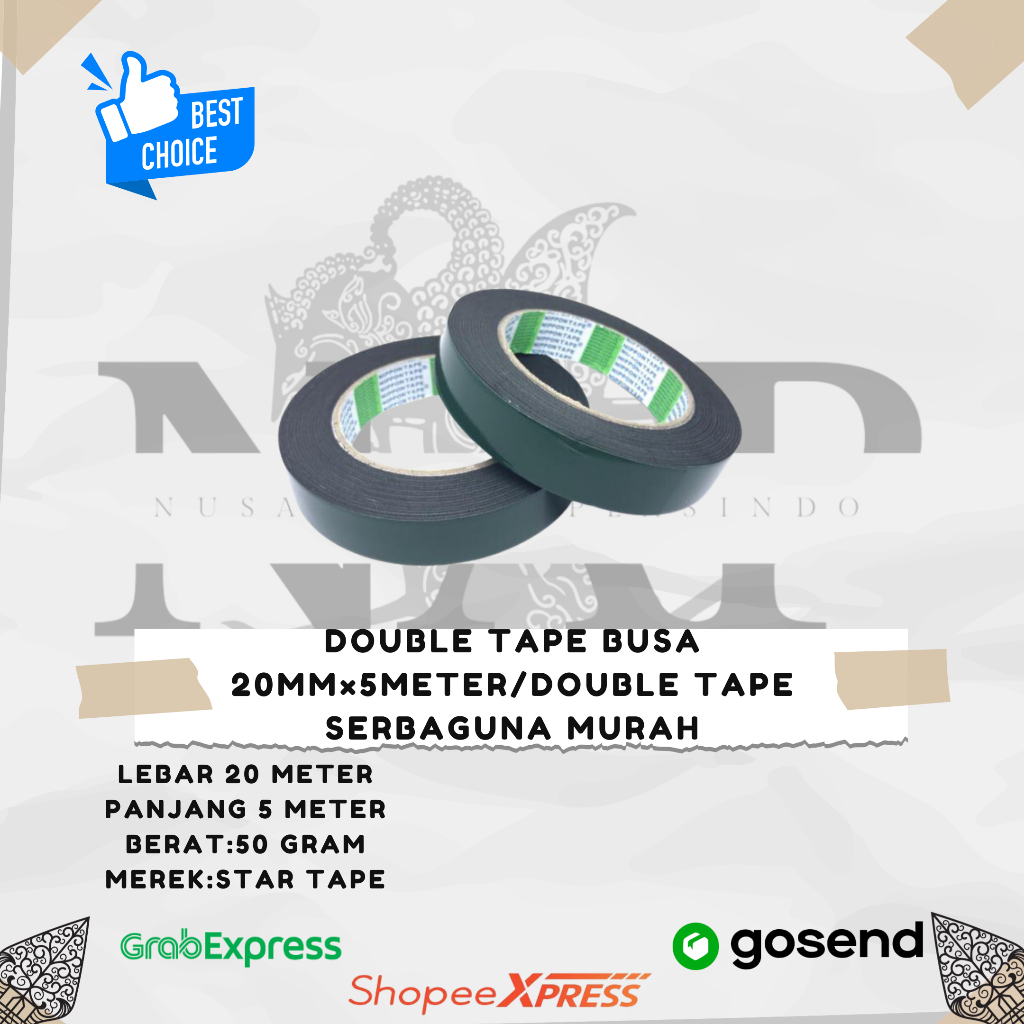 

Double Tape Busa 20mm×5meter/Double Tape Serbaguna Murah