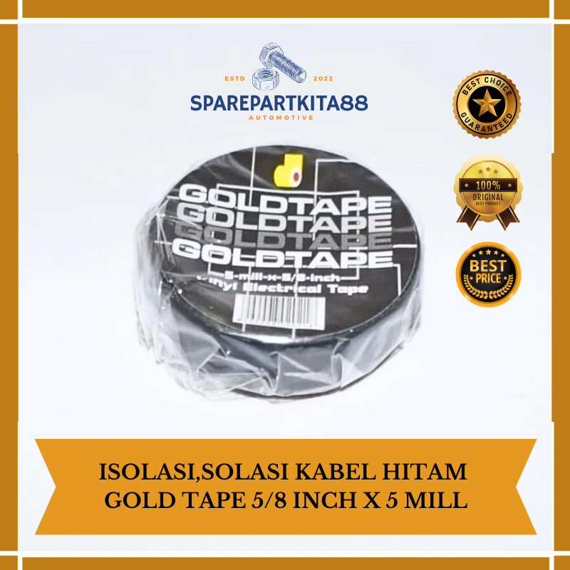 

ISOLASI,SOLASI KABEL HITAM GOLD TAPE 5/8 INCH X 5 MILL