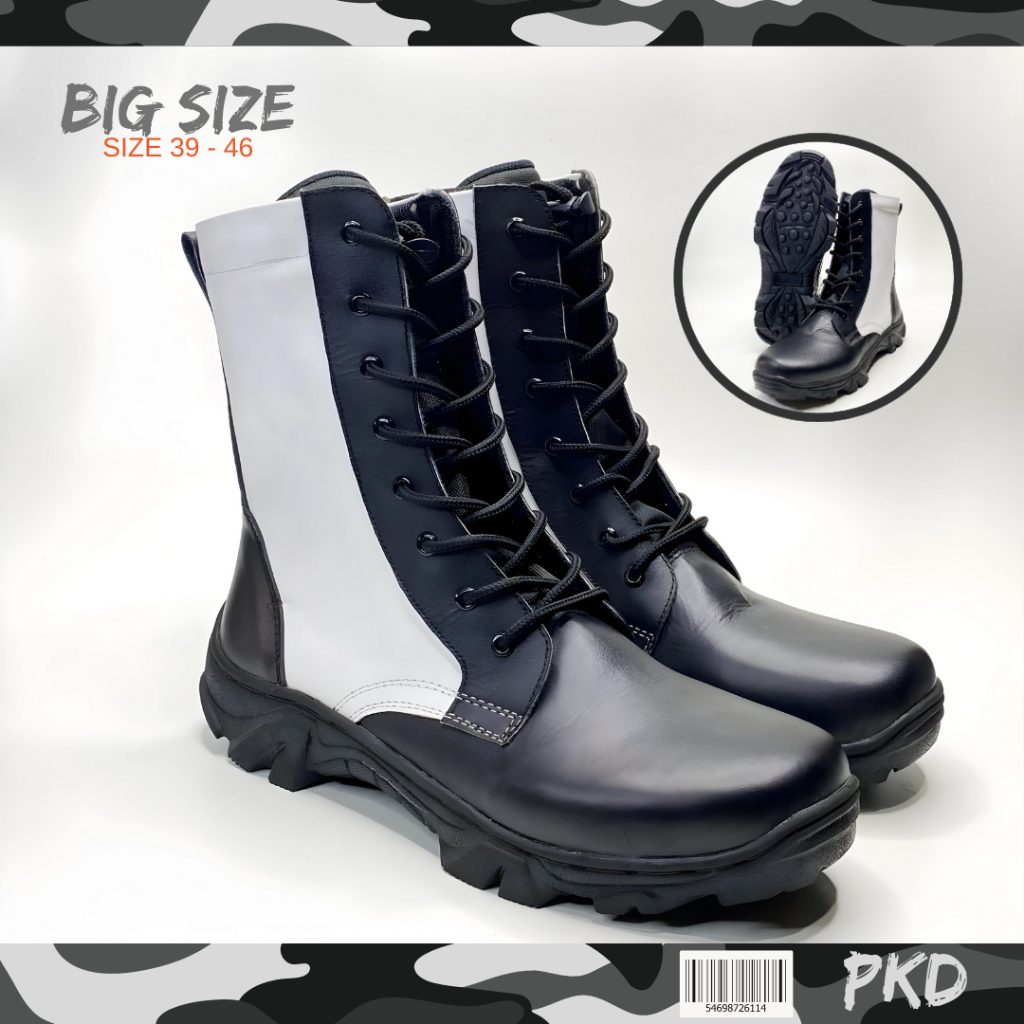 Sepatu Boots PDL Dinas PKD Provost PM TNI POLRI Satpam Security Kulit Sapi klasik Good Quality