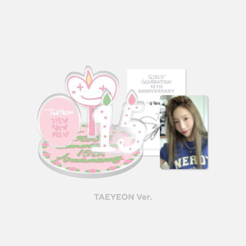SNSD Girls Generation GG TAEYEON 15th Anniversary official MD: acrylic standee and photocard set