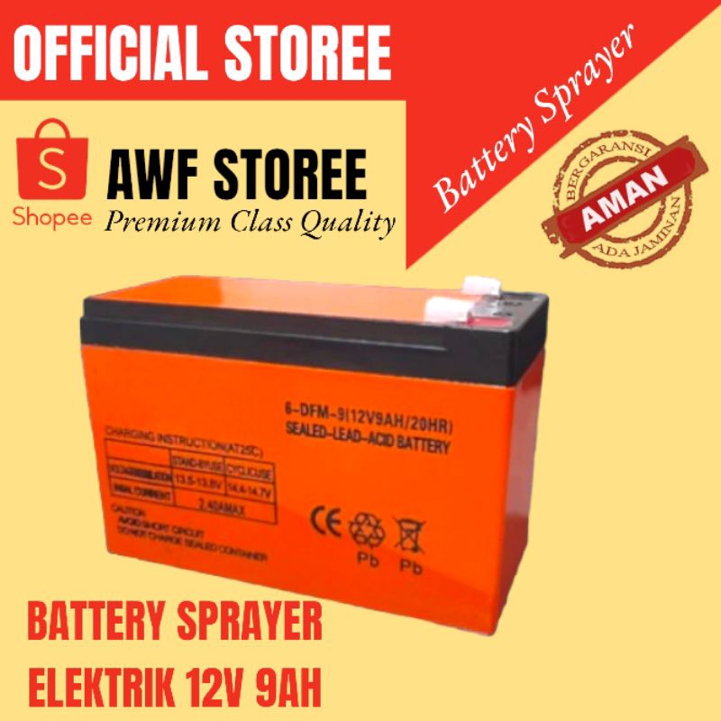 Battery Aki Accu Sprayer Elektrik 12V 9AH Bergaransi