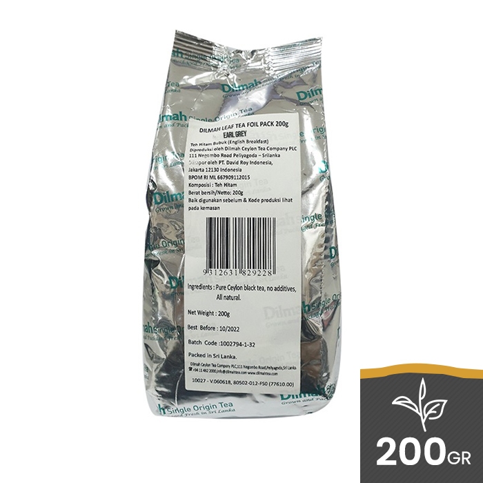 

Dilmah Leaf Tea Foil Pack Earl Grey - Loose Tea Daun Teh Kering 200gr