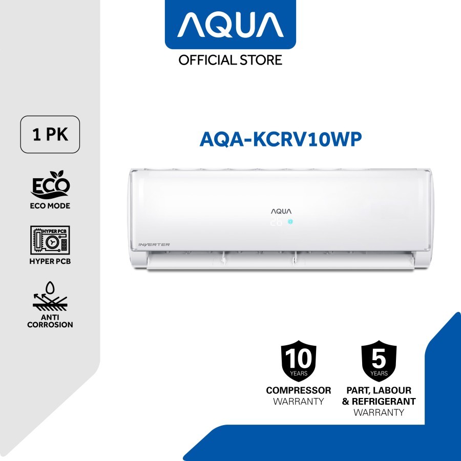 AC AQUA SANYO 1 PK AQA-KCRV10WP Inverter Plus 1 PK BATAM