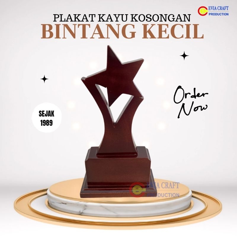 PLAKAT KAYU KOSONGAN BINTANG KECIL
