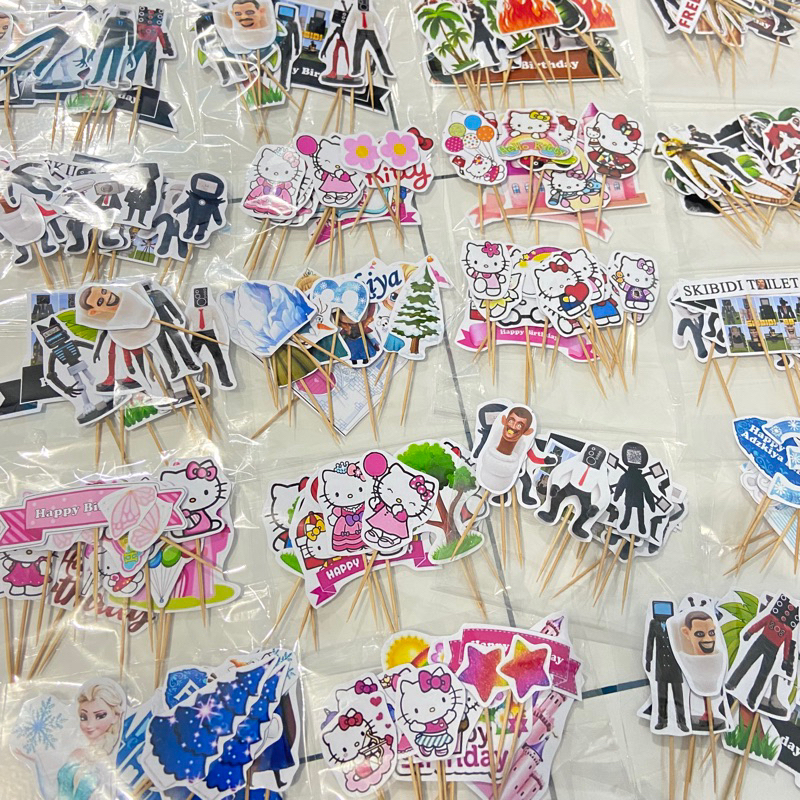 Topper hello kitty/Topper Cake Happy Birthday/Hiasan kue/hiasan kue tart/Hello kitty