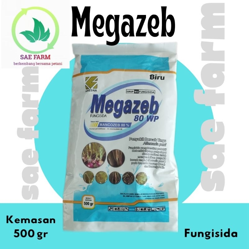 Megazeb biru 500gr fungisida bahan aktif mancozeb 80%