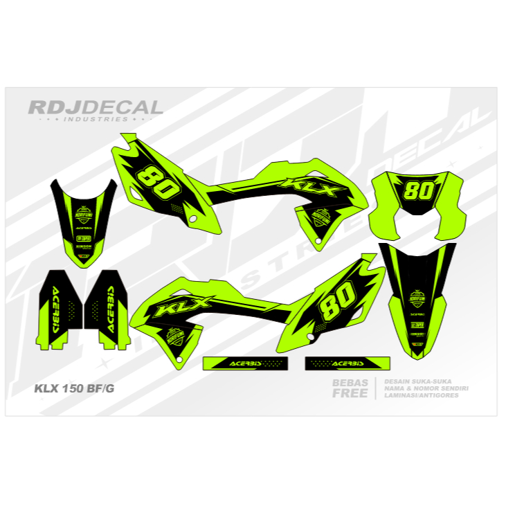 DECAL STICKER KLX 150 BF (007) DEKAL STIKER KLX G/SE/EXTREME/NEW 2016 2017 2018 2019 2020 2021 2022 