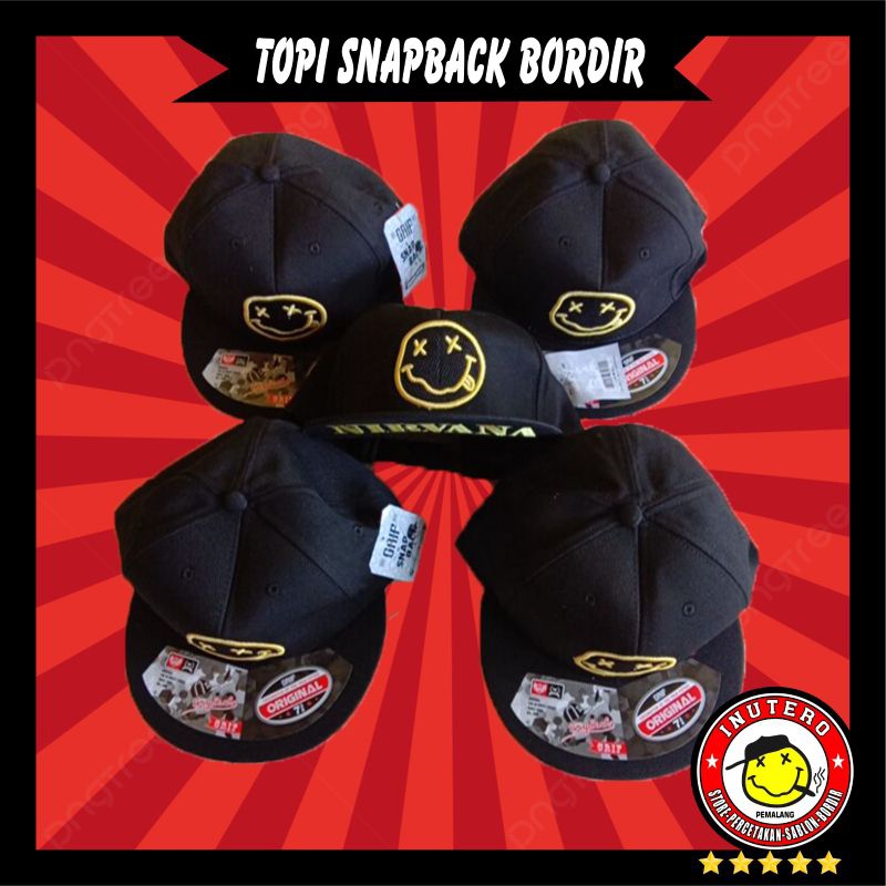 TOPI NIRVANA SNAPBACK  BORDIR / TOPI DISTRO