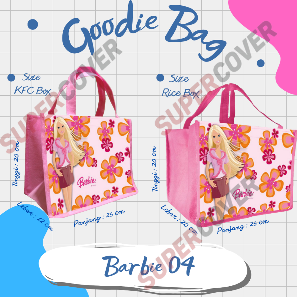 

Tas Goodie Bag Gambar Barbie 04 warna Baby Pink, Karakter Barbie warna Baby Pink untuk Acara Ulang Tahun, Tasyakuran, Aqiqah, Khitan dan lainnya