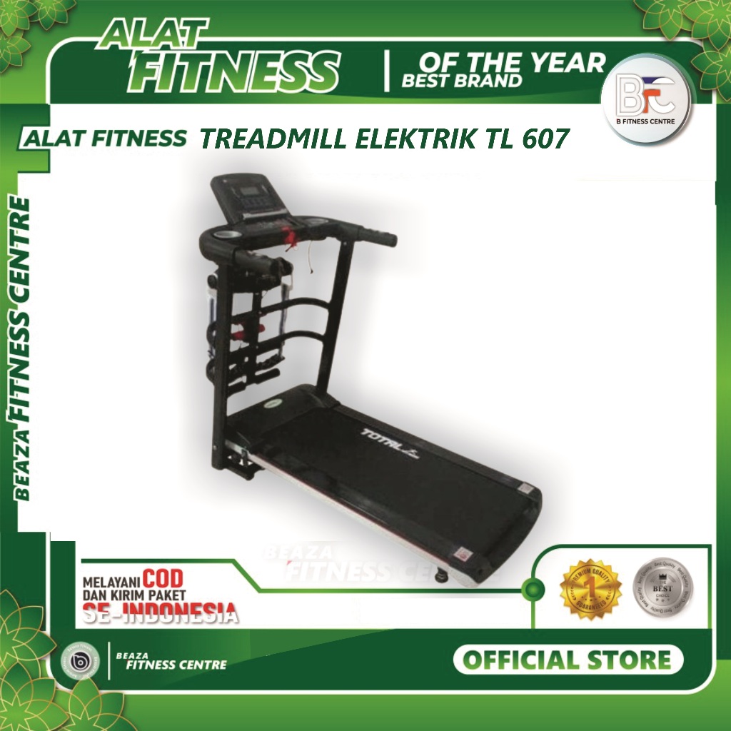 Alat fitnes Treadmill Elektric TL 607 - Treadmill Total Fitnes 3 Fungsi Murah