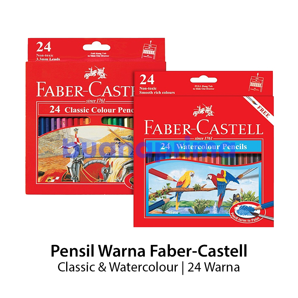 

Pensil Warna Faber Castell 24 Warna Panjang Classic Watercolour Klasik Colour Pencil Color