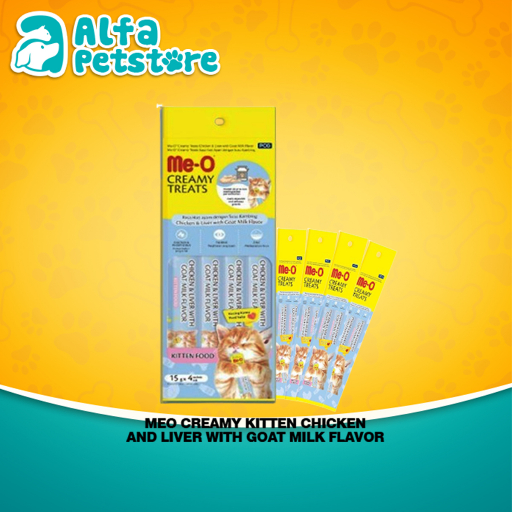 Meo Creamy Snack Kucing Treats me-o meo kitten chicken 15 Gram