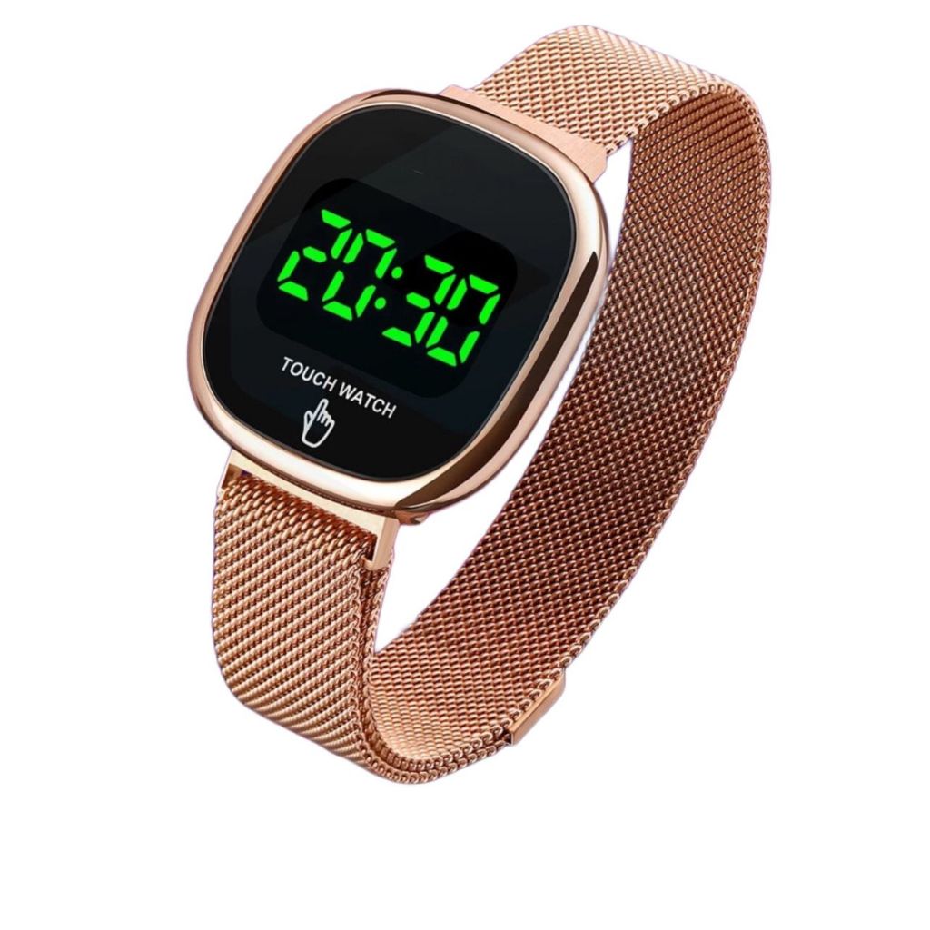 Jam Tangan Wanita Serut Korea Rantai Magnet Digital Cewek Touch Watch TS-07