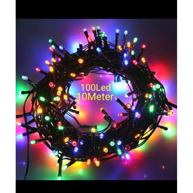 Lampu Tumbler 100 LED 10 Meter Kabel Hitam