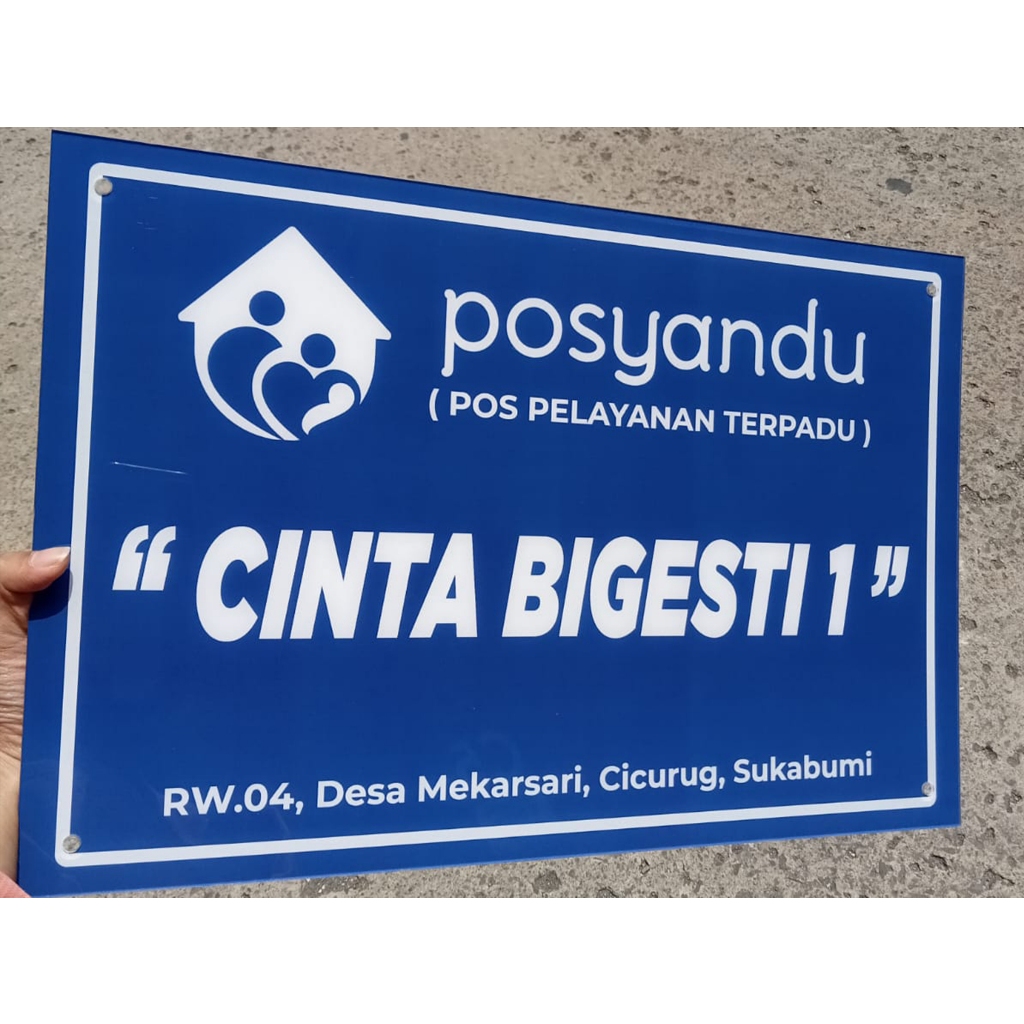 Custom Akrilik Plang Nama Jalan Nomor Kos Hotel Rumah Signboard Acrylic Ukuran 30x40 CM