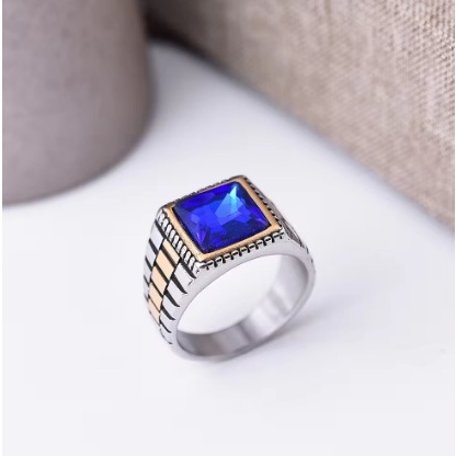 CINCIN ORIGINAL STAINLESS STEEL 316 L TRAP LIST GOLD BIRU HIJAU