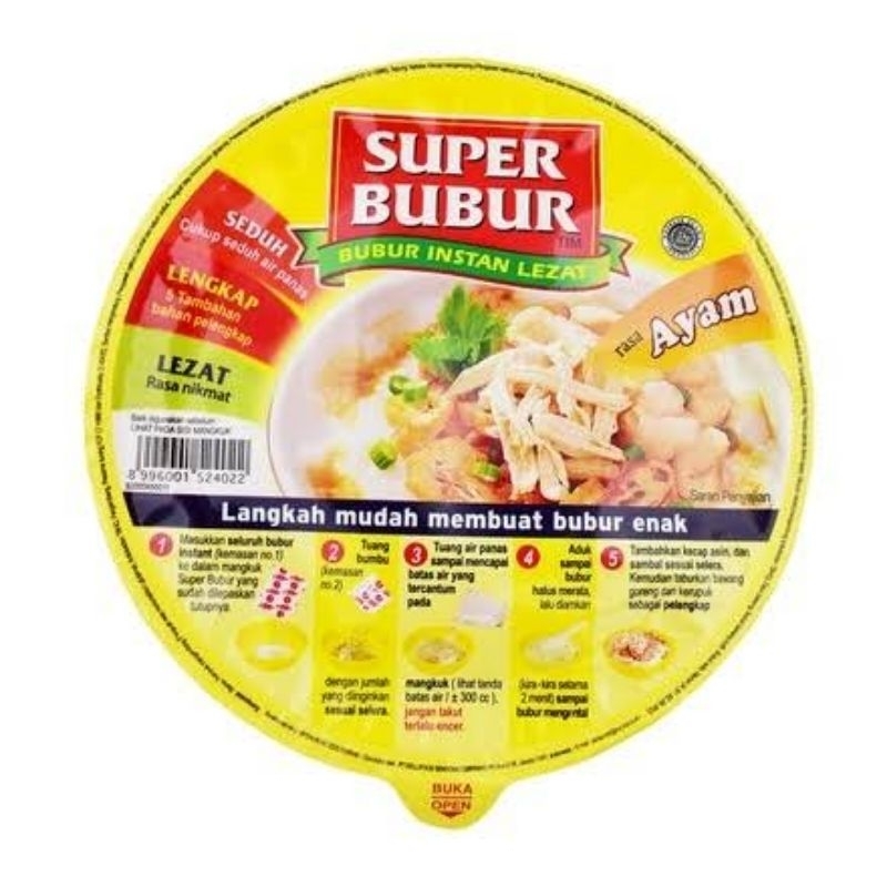 

SUPER BUBUR CUP BUBUR INSTANT RASA AYAM | ABON NETTO 64 GR