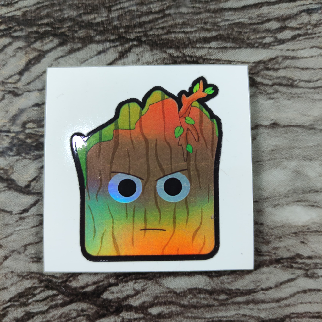 

Stiker Hologram Marvel Groot Square