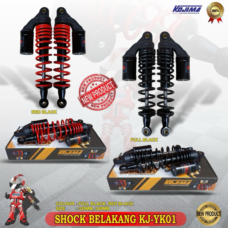 Shock Breaker Belakang KJ-YK 01 KOJIMA 280MM 320MM 340MM Merah Hitam