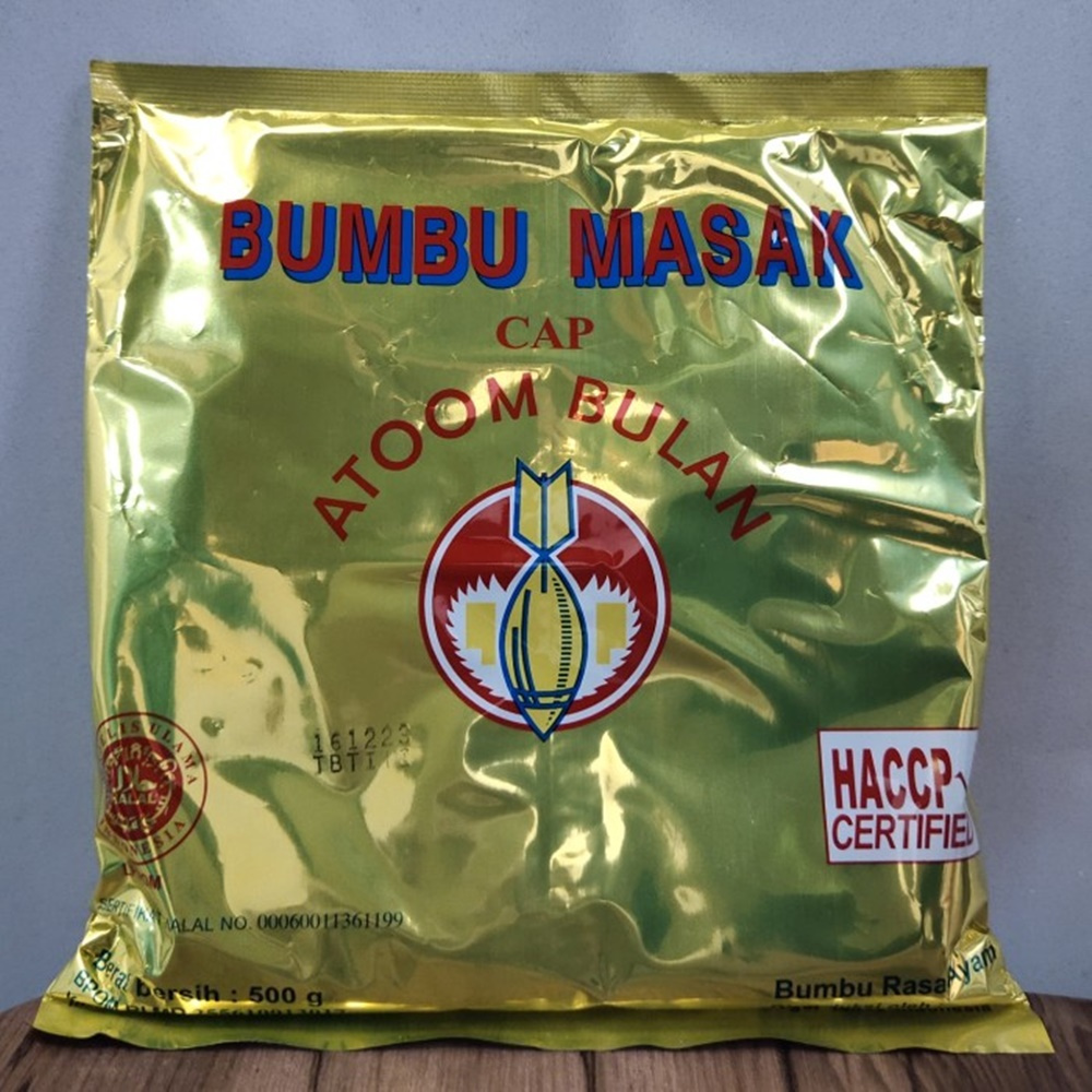

[ 75 CORNER ] Bumbu Masak Cap Atoom Bulan 500 gram Bubuk Tabur Atom Rasa Ayam Bawang Atum Asin Gurih