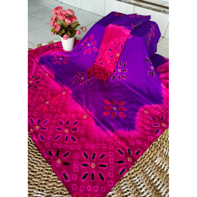 set sutra jumputan bordir