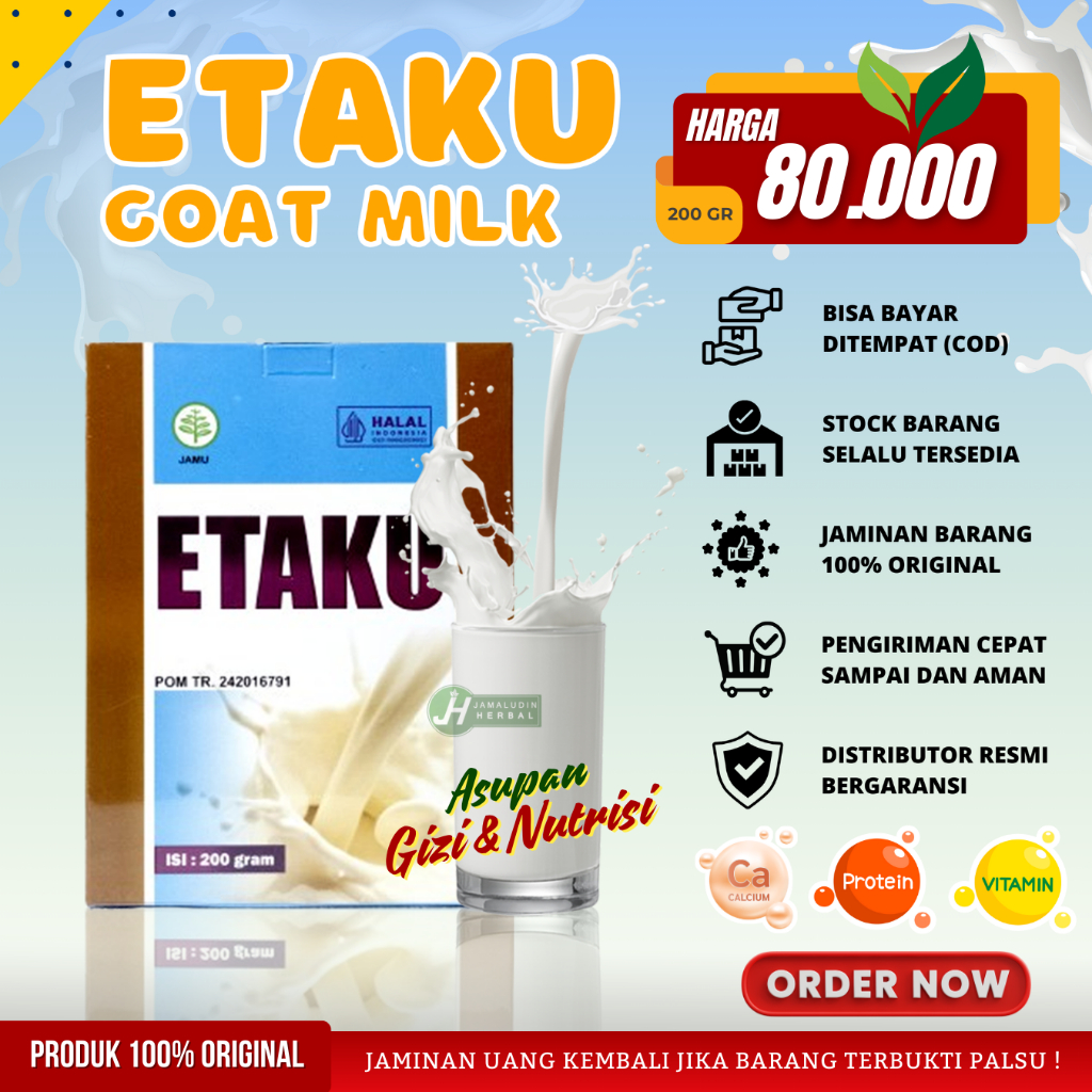 

Susu Kambing Penambah Berat Badan - Susu Herbal Penggemuk Badan - ETAKU GOAT MILK - Susu Obat Gemuk