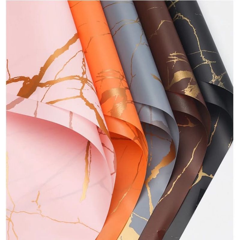 

Kertas Buket Marble 5 Lembar Plastik Buket Bunga Cellophane Motif