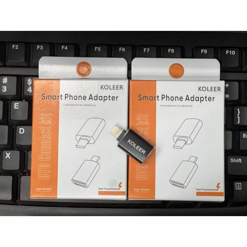 OTG IPHONE KOLEER [OTG USB TO LIGHTNING ADAPTER CONVERTER USB PLUG PLAY FLASHDISK DATA UNTUK IPHONE 