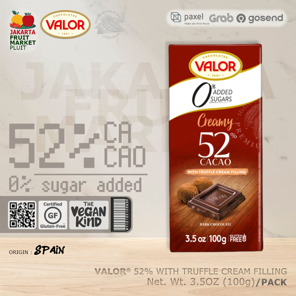 

(COKLAT) VALOR CREAMY TRUFFLE CREAM FILLING 52% CACAO Dark Chocolate / coklat