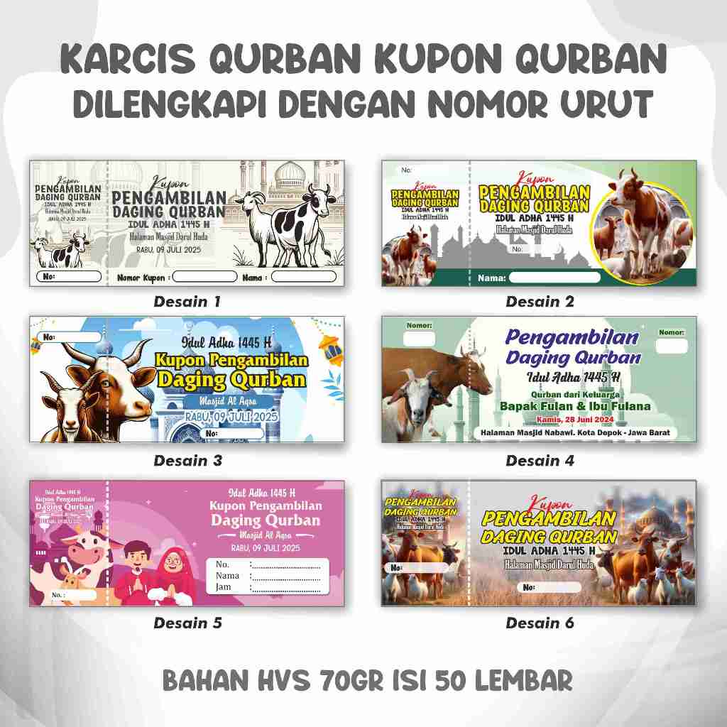 Kupon Qurban Kupon Kurban Tiket Qurban Kupon Pengambilan Daging Qurban